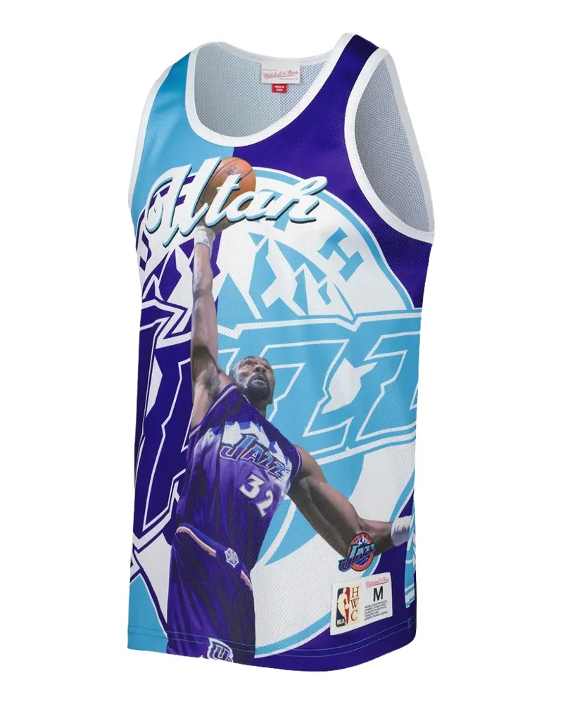 Mitchell & Ness x NBA Utah Jazz Sublimated Player Karl Malone Tanktop - Violett Violett