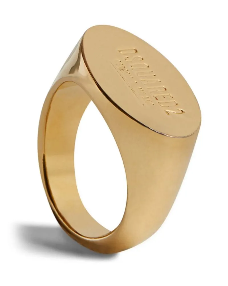 Dsquared2 Polierter Ring mit Logo-Gravur - Gold Gold