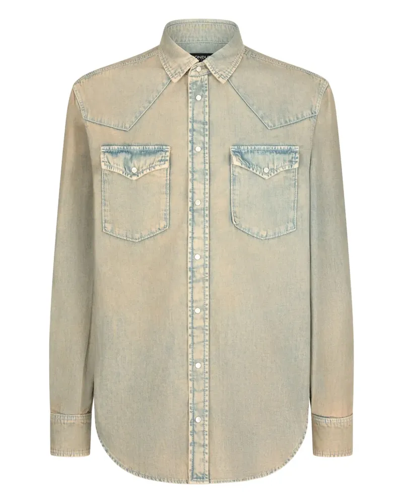 Dondup Ausgeblichenes Jeanshemd - Blau Blau