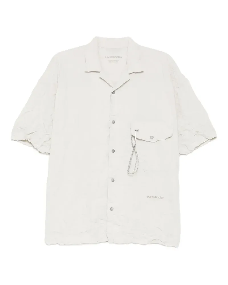and wander washer pleated short-sleeve shirt - Nude Nude