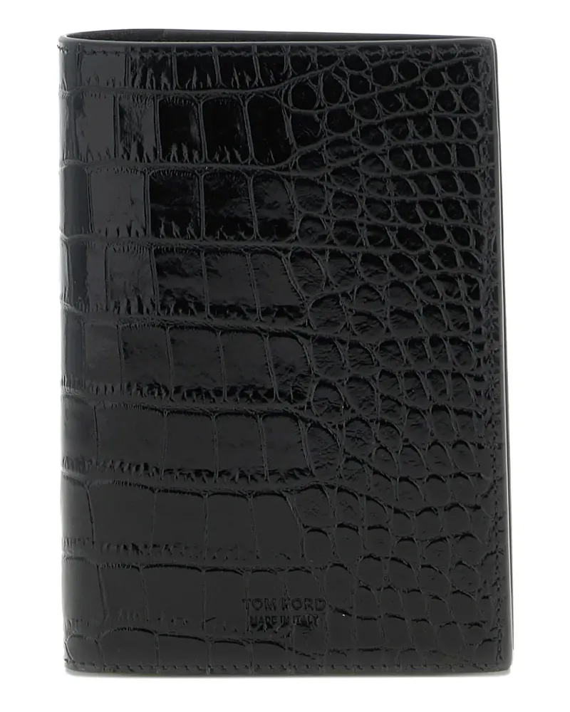 Tom Ford Pass-Etui mit Kroko-Print - Schwarz Schwarz