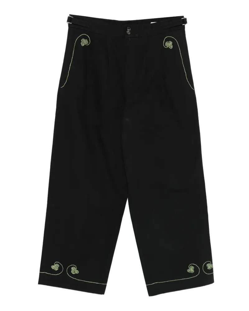 BODE Lucky Draw embroidered trousers - Schwarz Schwarz