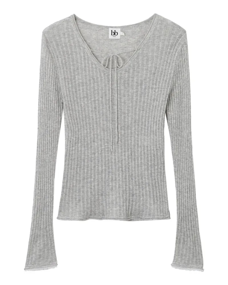 b+ab Geripptes Top - Grau Grau