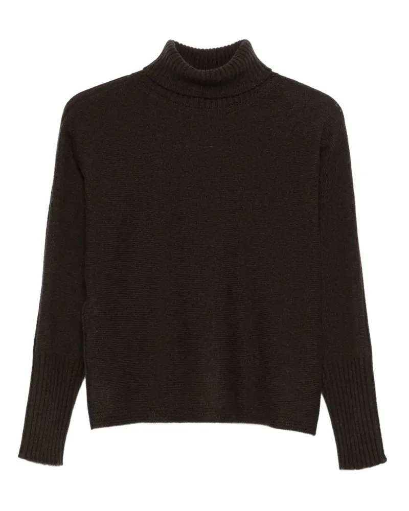 Arovescio Gerippter Rollkragenpullover - Braun Braun