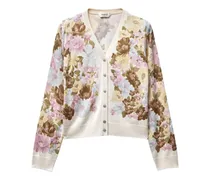Cardigan aus Seide mit Print - Nude