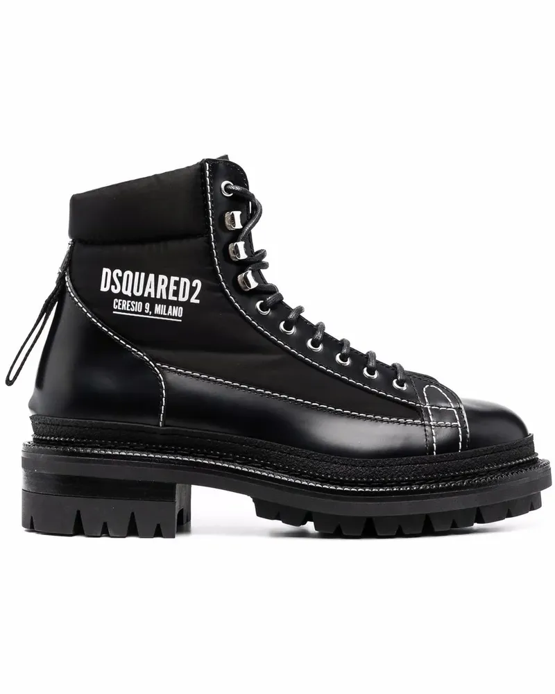 Dsquared2 Stiefel mit Logo-Print - Schwarz Schwarz
