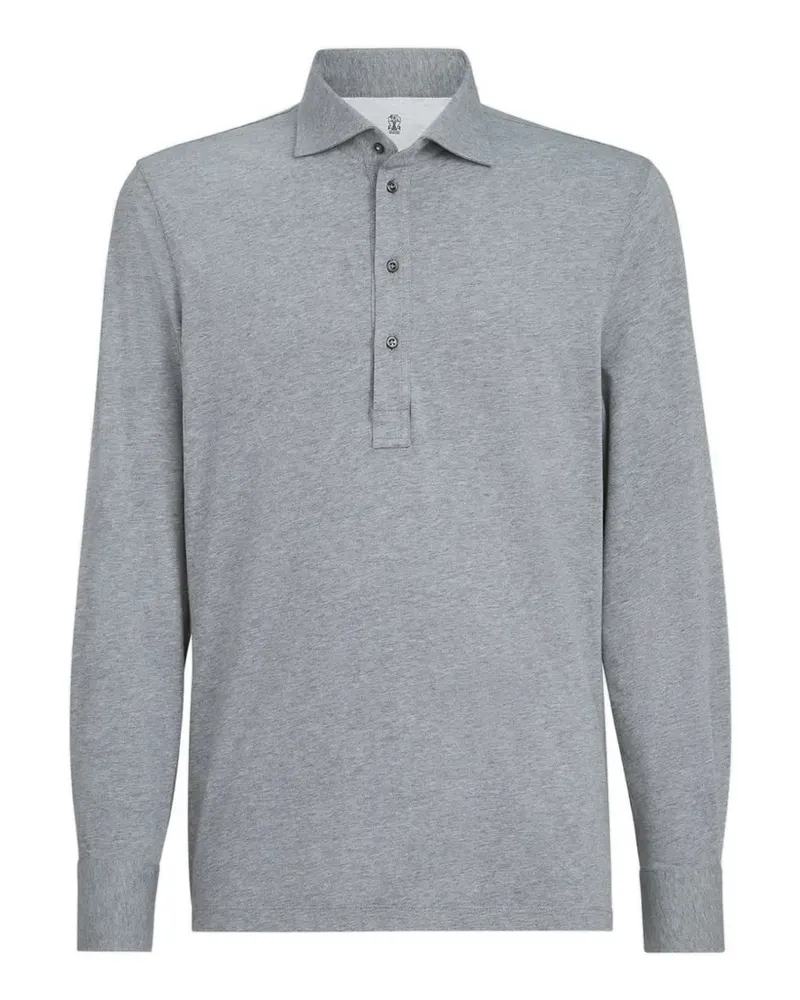 Brunello Cucinelli Meliertes Poloshirt - Grau Grau