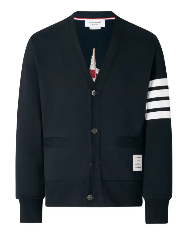 Thom Browne Cardigan mit Bar-Boot-Stickerei - Blau Blau