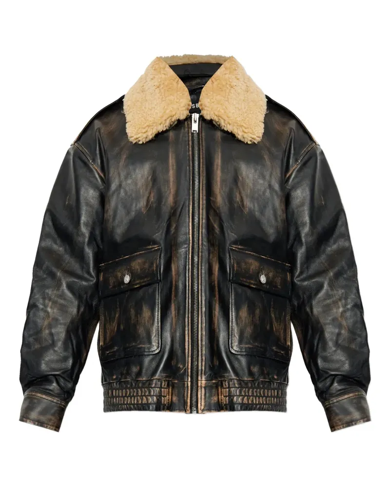 MISBHV Jacke mit Shearling-Kragen - Schwarz Schwarz