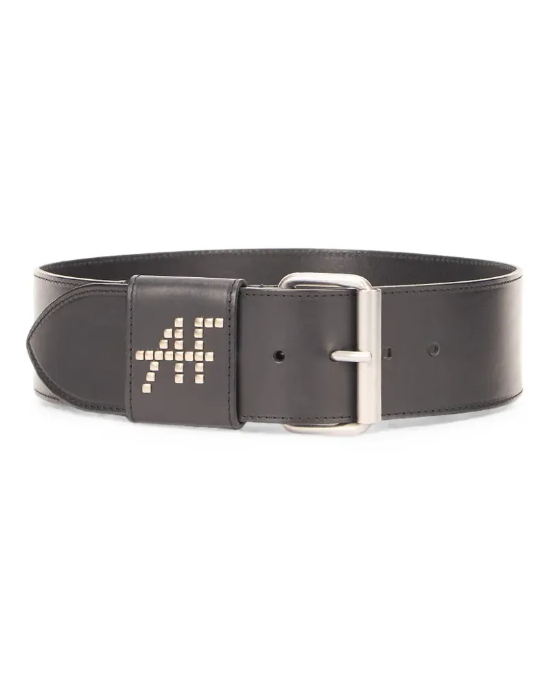Alberta Ferretti logo-stud leather belt - Schwarz Schwarz