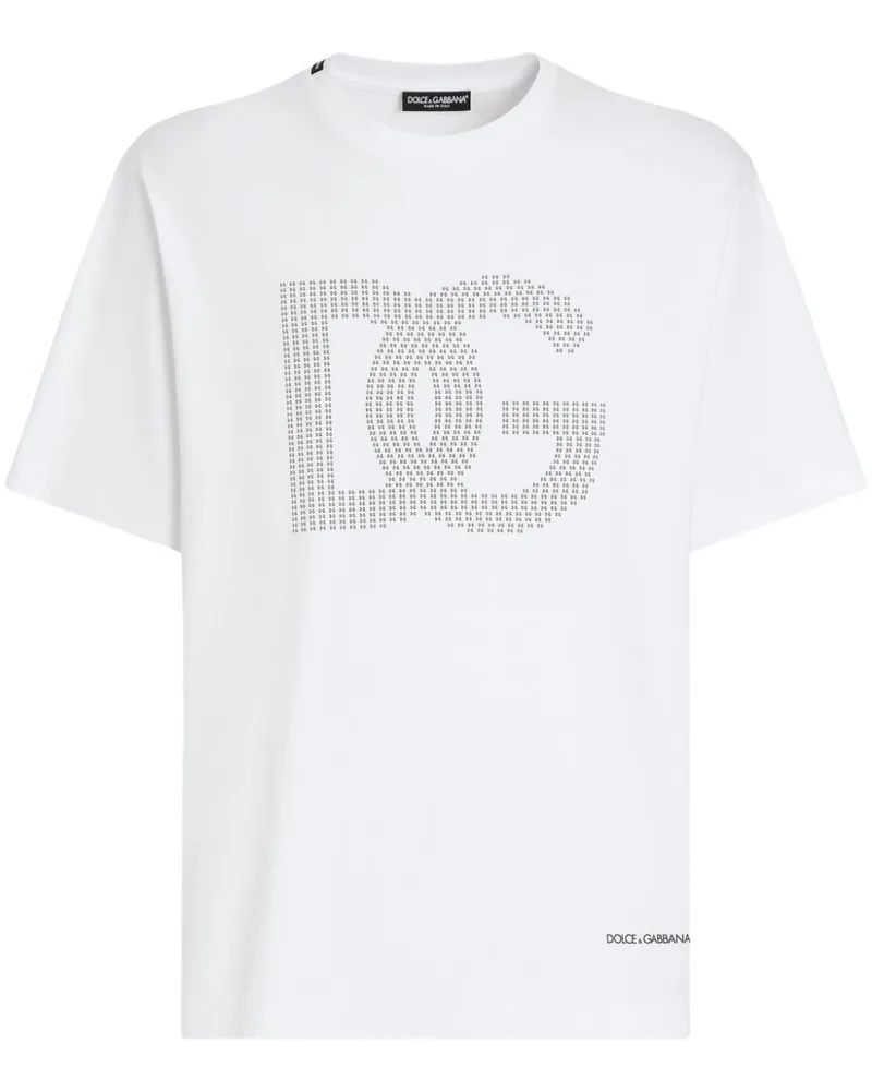 Dolce & Gabbana T-Shirt mit Logo-Print Weiß