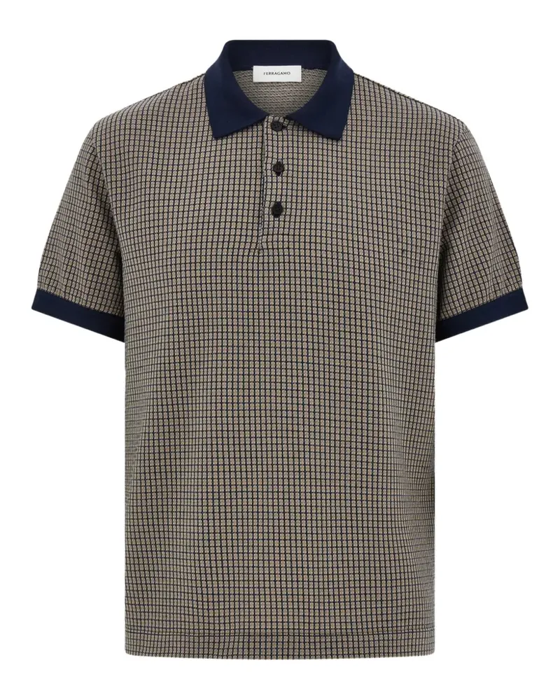Ferragamo Gemustertes Poloshirt - Nude Nude
