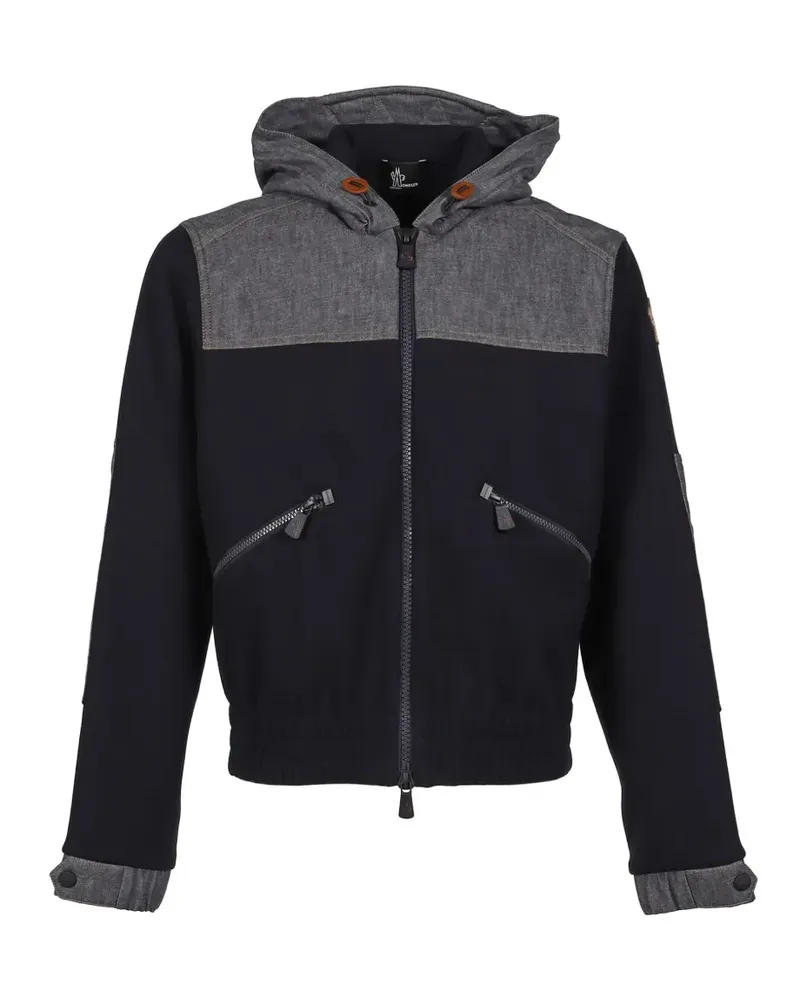 Moncler Fleecejacke mit Denim-Einsatz - Blau Blau