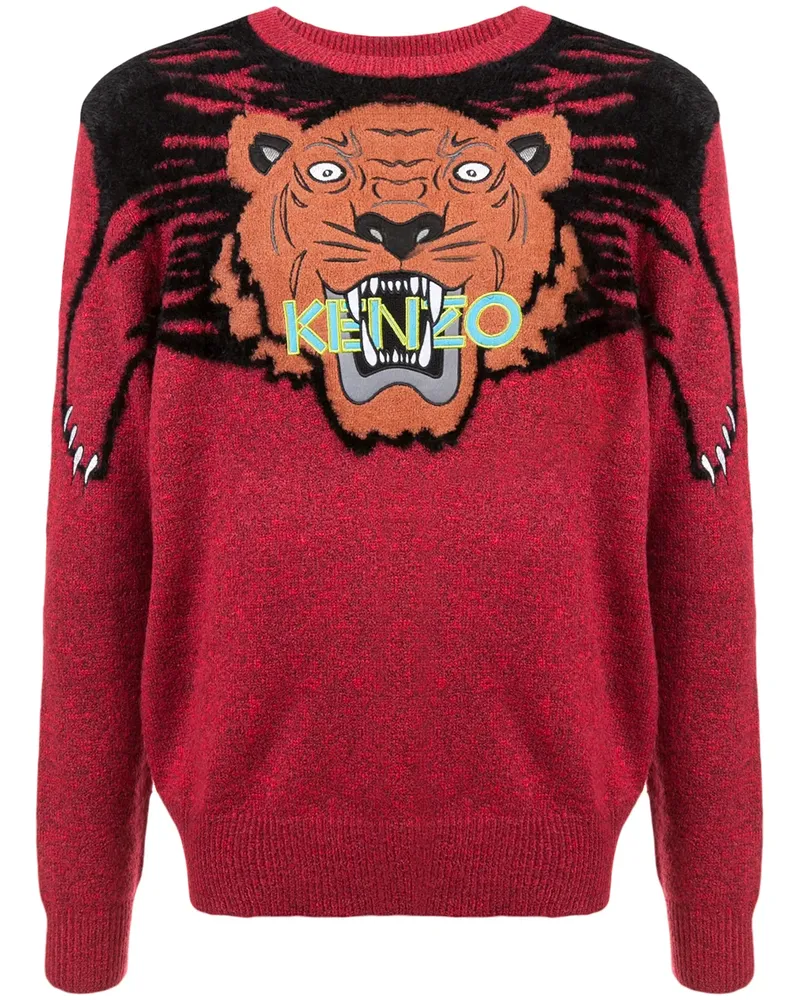 Kenzo Tiger' Intarsien-Pullover - Rot Rot