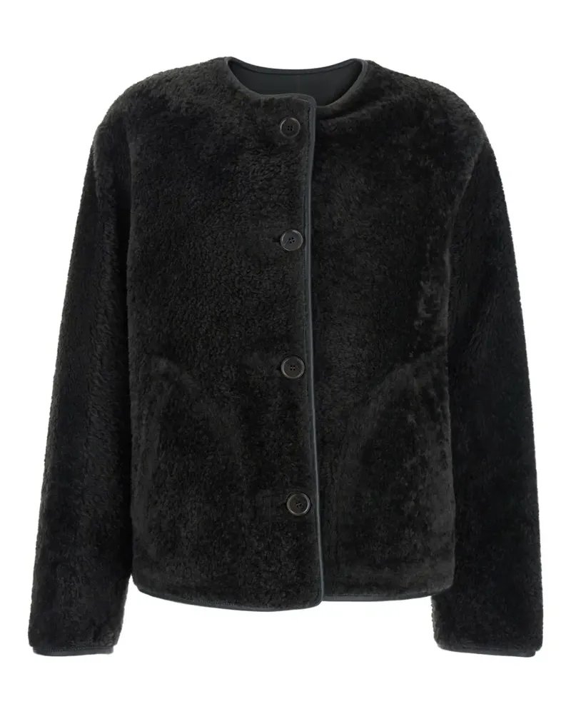 Arma Shearling-Jacke mit Knopfverschluss - Grün Grün