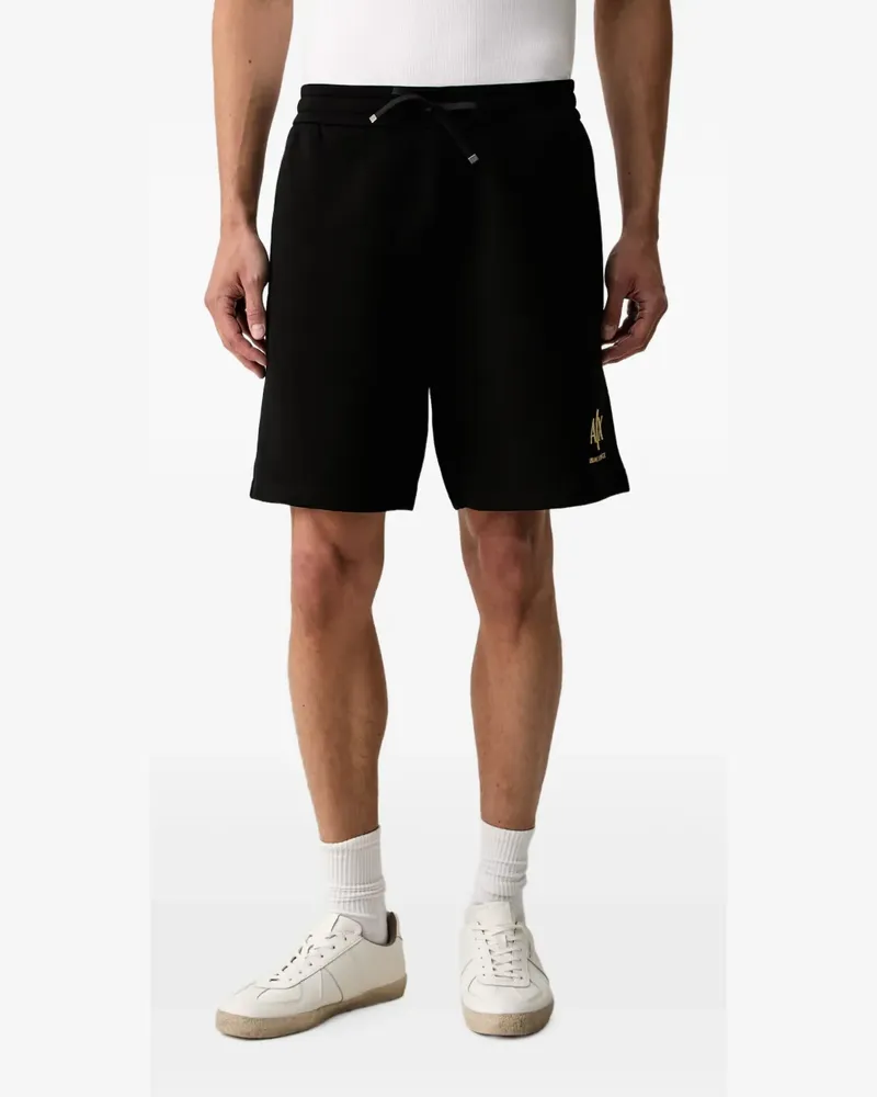 Armani Exchange Joggingshorts mit Logo-Stickerei - Schwarz Schwarz
