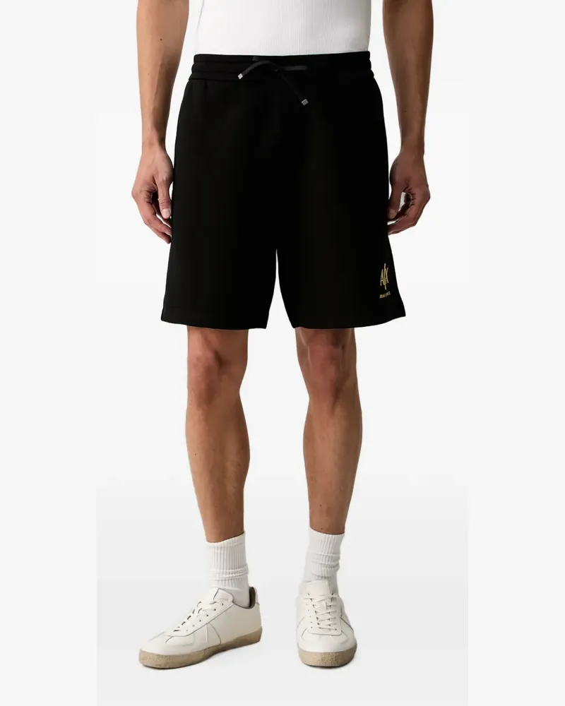 Armani Exchange logo-embroidered track shorts - Schwarz Schwarz