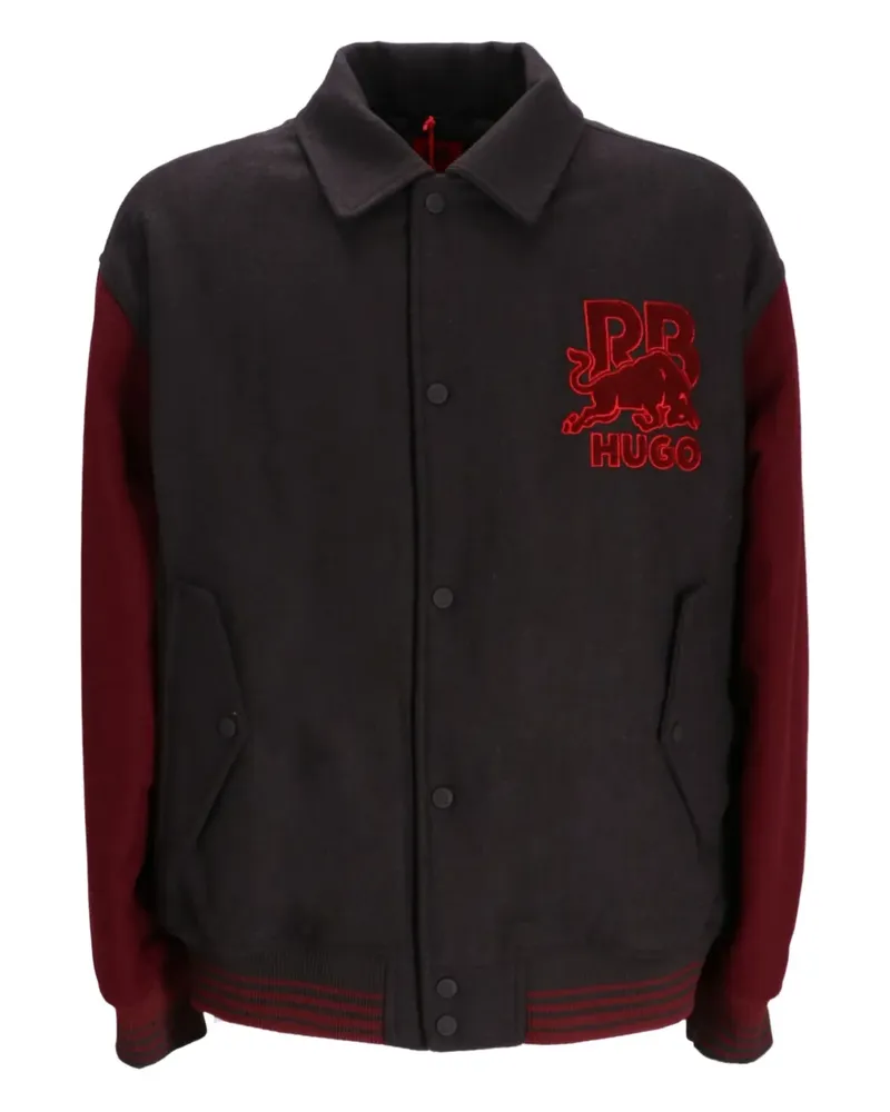 HUGO BOSS Bomberjacke mit Logo-Applikation - Schwarz Schwarz