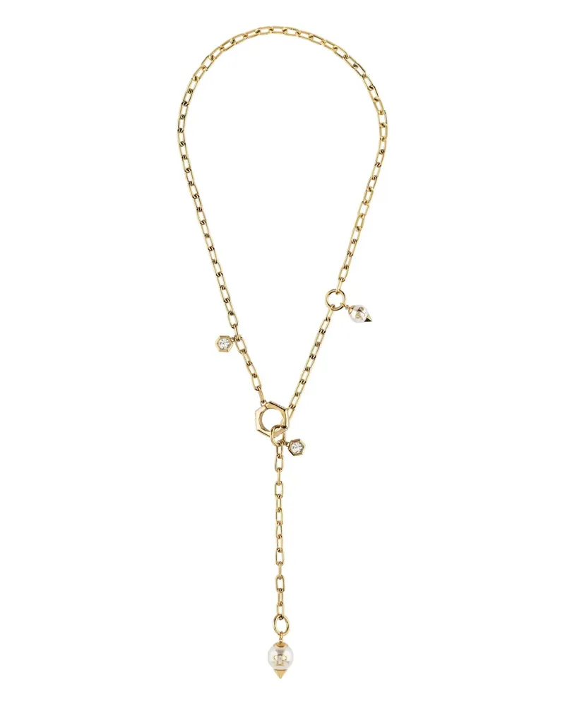 Philipp Plein Rhapsody gold crystal necklace Gold