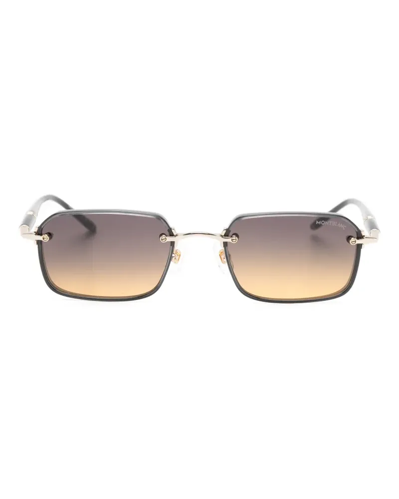 Montblanc Sonnenbrille mit eckigem Gestell - Schwarz Schwarz