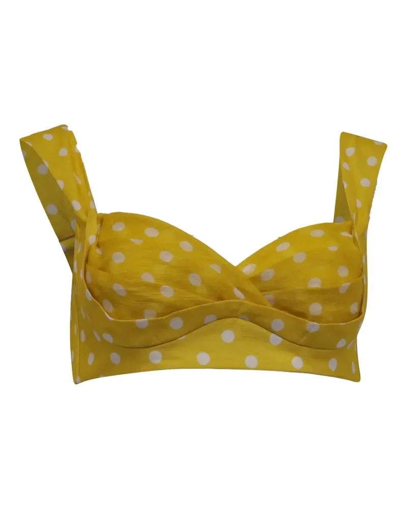 Zimmermann Polka dot pleated top - Gelb Gelb