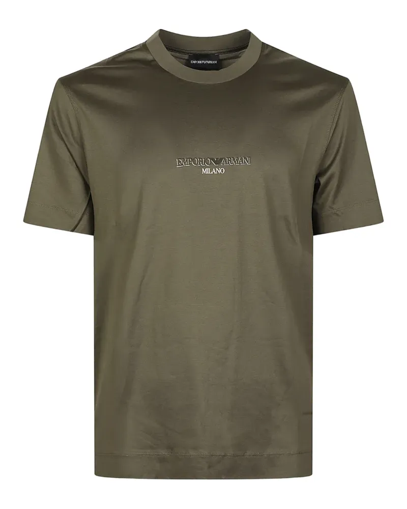 Emporio Armani logo-print crew-neck T-shirt - Grün Grün