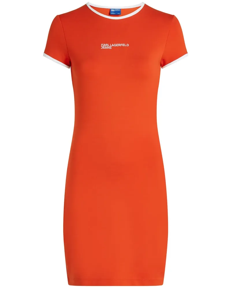 Karl Lagerfeld Kleid mit Logo-Stickerei - Orange Orange
