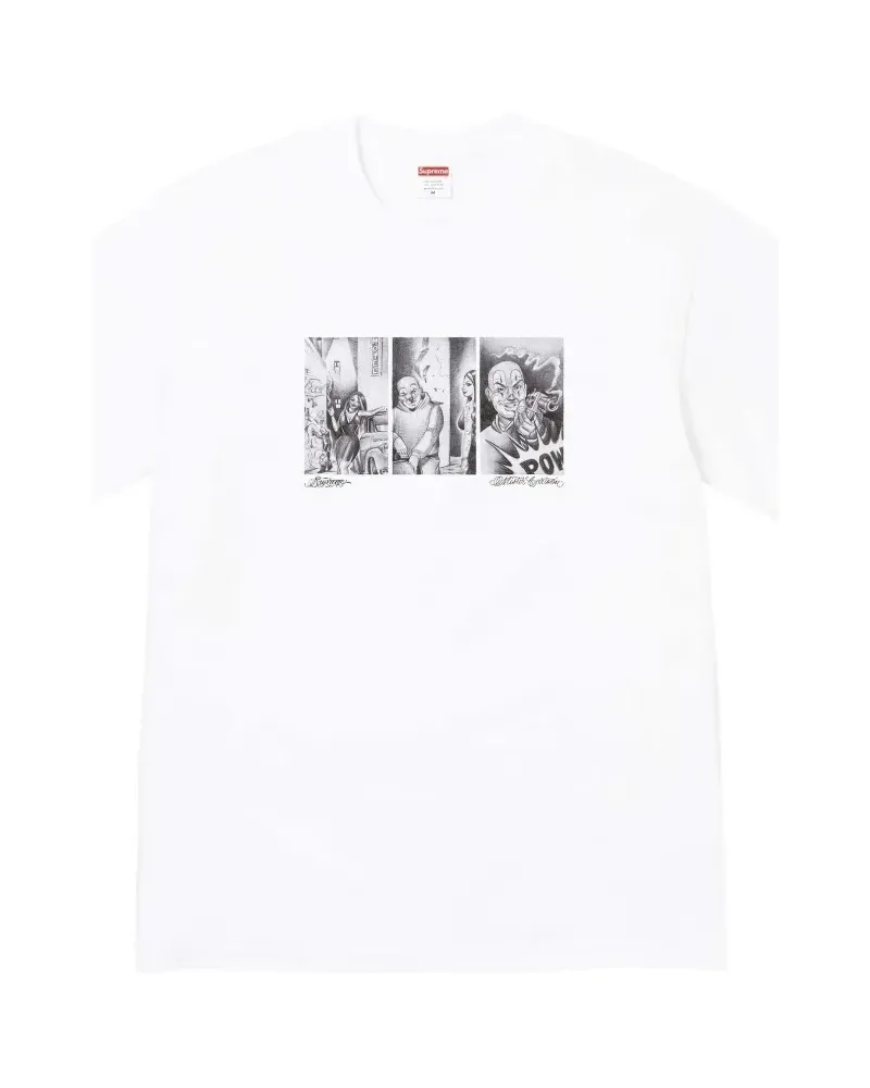 Supreme Being T-Shirt mit Cartoon-Print - Weiß Weiß