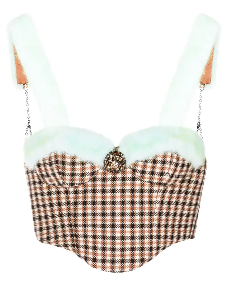 Area Bustier mit Kristallen - Braun Braun