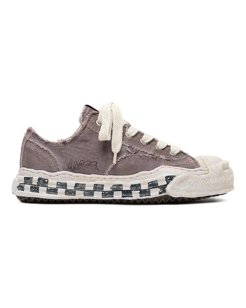 MIHARAYASUHIRO Hank OG Graffiti-check sole canvas low-top sneakers - Grau Grau