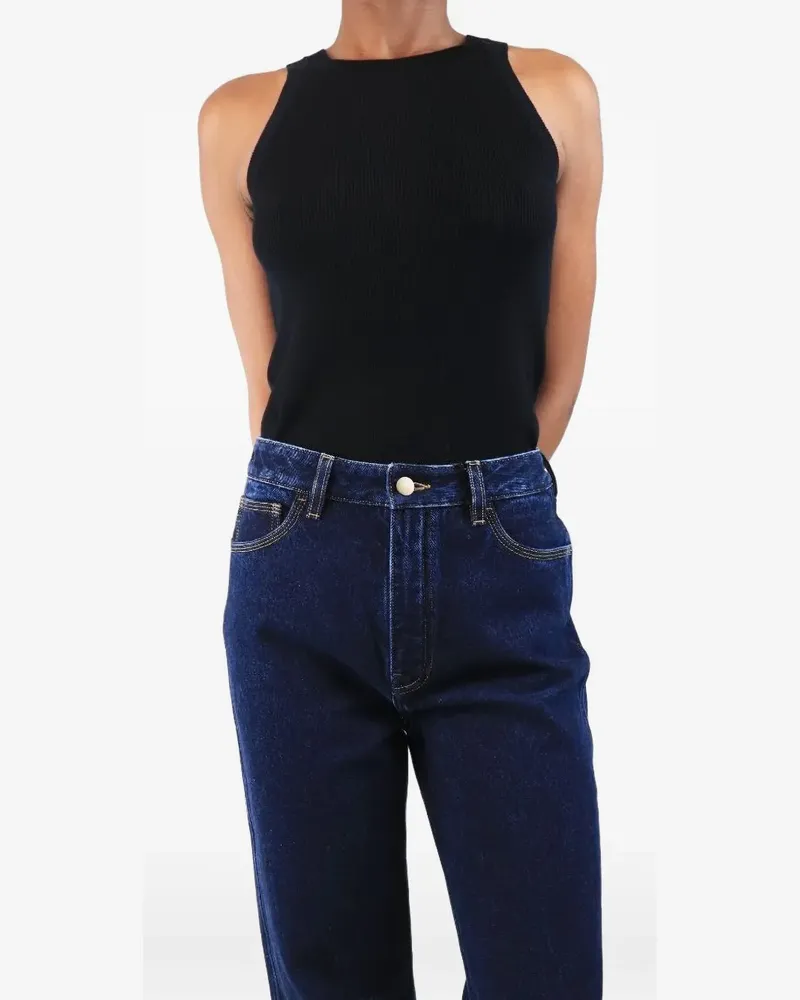 Twenty8Twelve Zoe ribbed tank top - Schwarz Schwarz