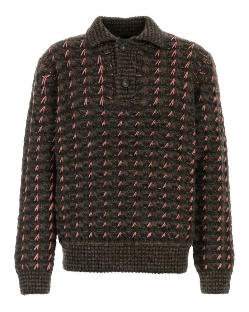 Canali polo-collar sweater - Braun Braun