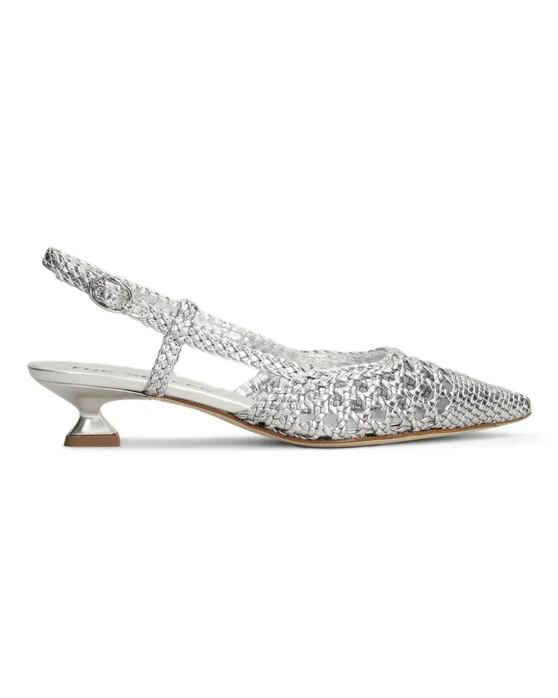 The Seller woven-leather slingback pumps - Silber Silber