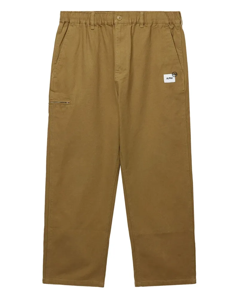 Alpha Industries Gerade Hose mit Logo-Patch - Nude Nude