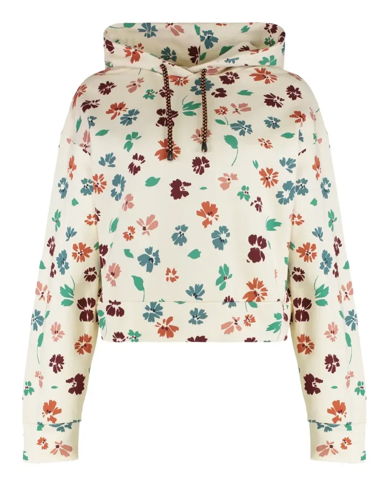 Kristina Ti floral-patterned cotton hoodie - Nude Nude