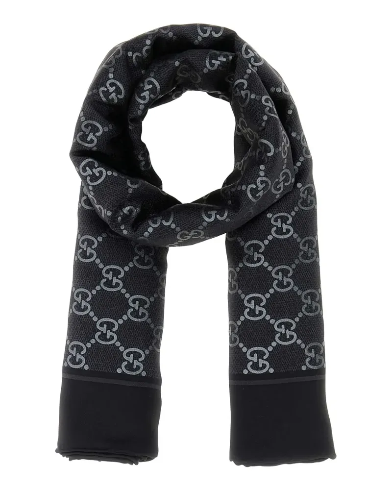 Gucci Schal mit Logo - Schwarz Schwarz