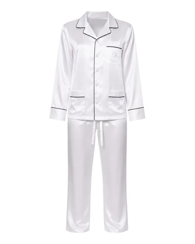 Dolce & Gabbana Pyjama mit Logo - Weiß Weiß