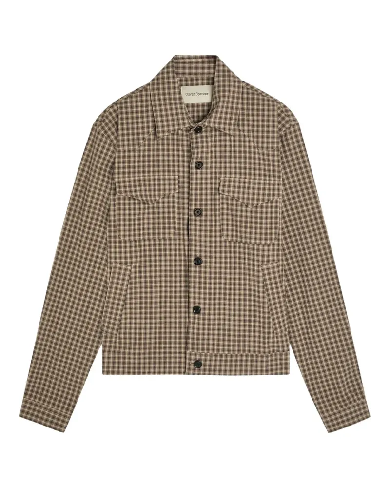 Oliver Spencer Witley Jacke mit Karomuster - Braun Braun