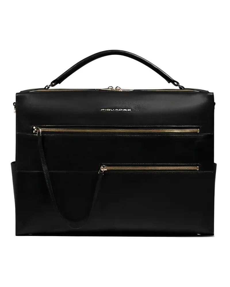 Piquadro Laptoptasche mit Reißverschluss - Schwarz Schwarz
