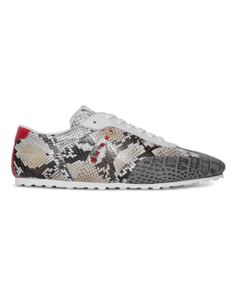 Marni lace-up animal-print sneakers - Grau Grau