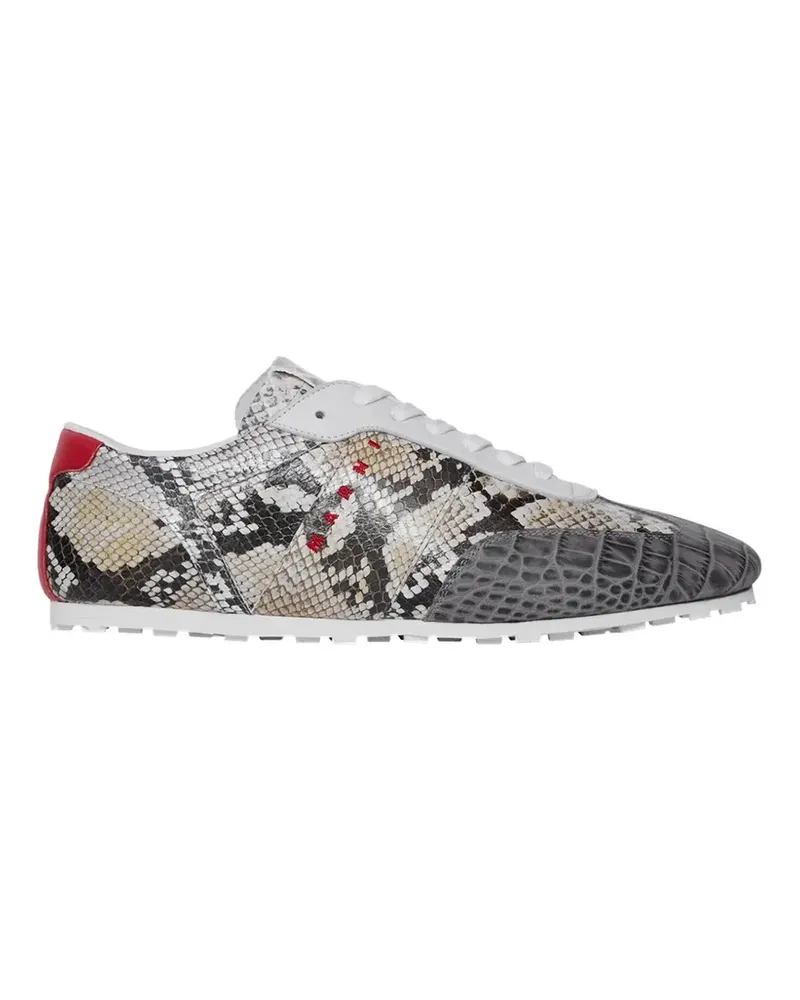 Marni Printed Python Sneakers "Grey" - Grau Grau