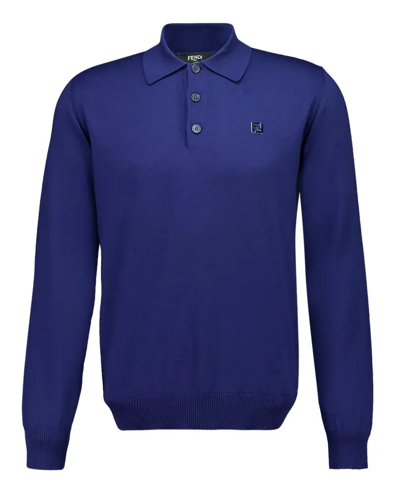 Fendi Langärmeliges Poloshirt - Blau Blau