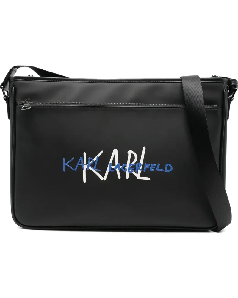 Karl Lagerfeld Laptoptasche mit Logo-Print - Schwarz Schwarz