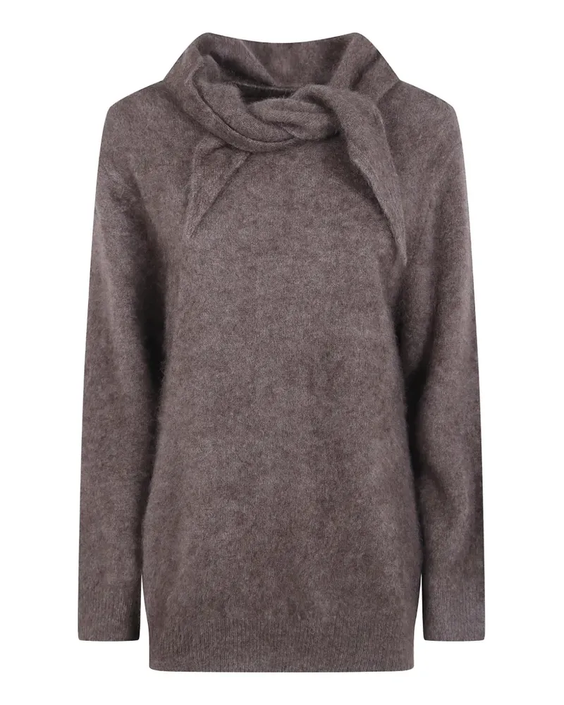 P.A.R.O.S.H. P.A.R.O H. Pullover mit Schleifenkragen - Braun Braun