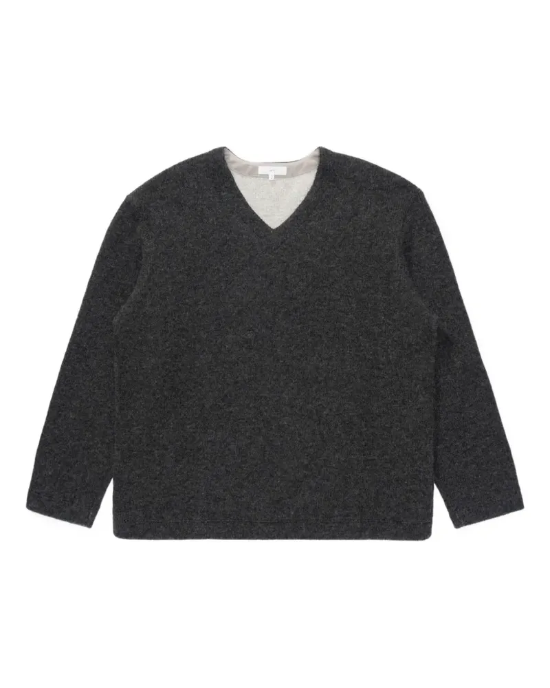 Lady White Co. Pullover mit V-Ausschnitt - Grau Grau