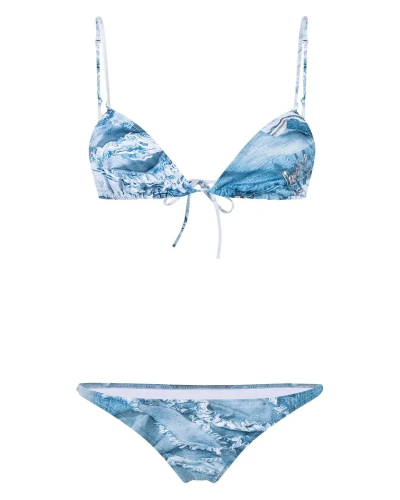 Natasha Zinko Bikini mit Print Blau