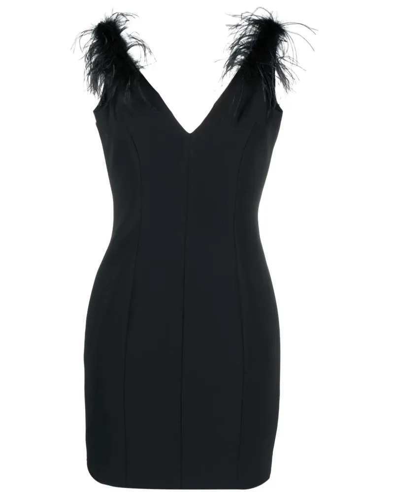 Pinko Kleid mit Federn - Schwarz Schwarz