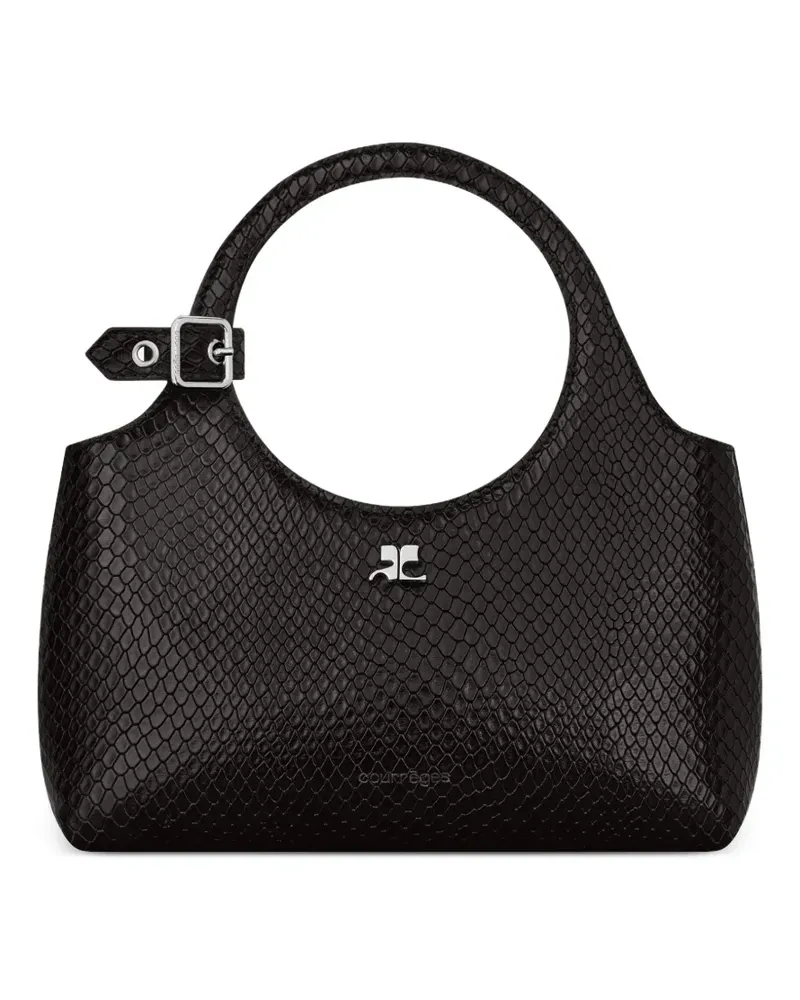 Courrèges Mini Holy Schultertasche aus Leder - Schwarz Schwarz