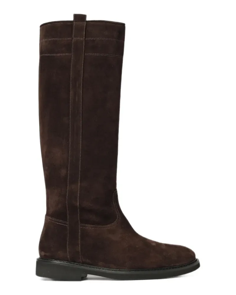 Anna F. Kniehohe Stiefel aus Wildleder - Braun Braun