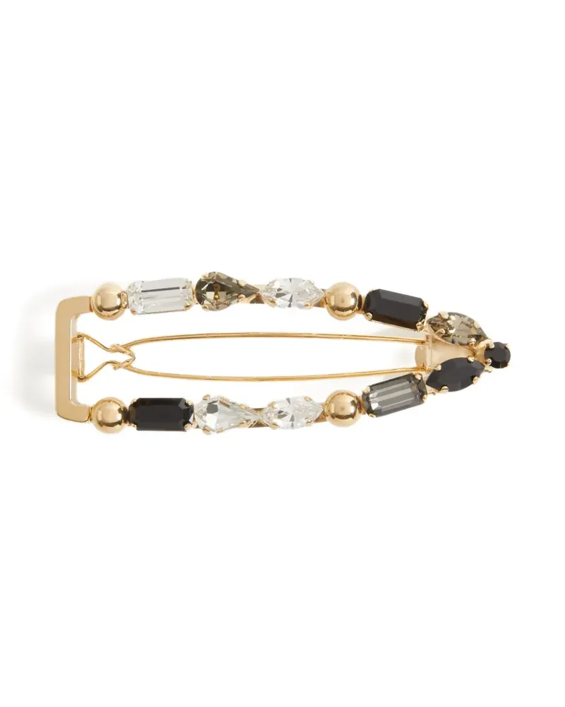 La DoubleJ Eckige Haarspange mit Kristallen - Gold Gold